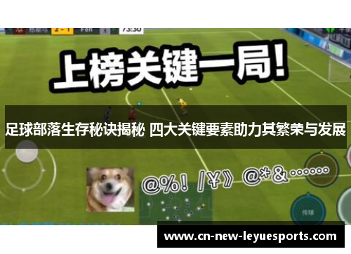 足球部落生存秘诀揭秘 四大关键要素助力其繁荣与发展